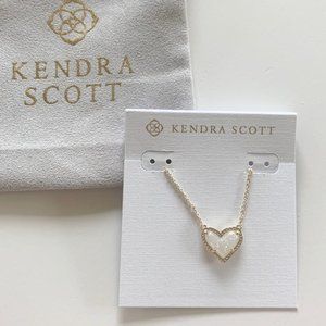 Ari Heart Necklace Gold Iridescent Drusy NEW with Dust Bag